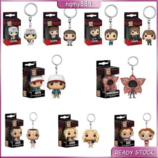 ใหม่ พวงกุญแจ ฟิกเกอร์ตุ๊กตา Funko POP Stranger Things Eleven Piranha Dustin Barbaara Demogorgon