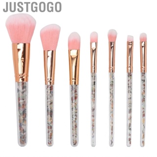 Justgogo Cosmetic Brush Set Ergonomic Design Gentle Makeup Kit Versatile Uasge Stylish Handle ABS Soft for Beauty Salon