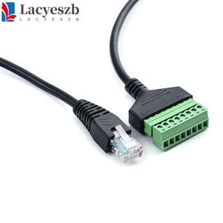 Lacyeszb RJ45 สายเคเบิลปลั๊กเชื่อมต่อ พร้อมสกรู ตัวแปลงอีเธอร์เน็ต RJ45 ตัวผู้ เป็น 8 Pin RJ45