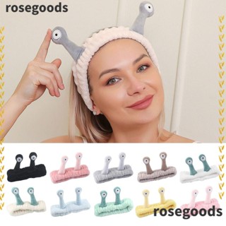 ที่คาดผม ผ้าฟลีซ ลายหอยทากน่ารัก สําหรับสปา ดูแลผิว ROSEGOODS1