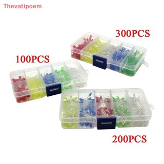 [Thevatipoem] ชุดไดโอดไฟ LED ทรงกลม ห้าสี 100 200 300 ชิ้น