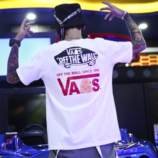 เสื้อยืดผ้าฝ้ายพิมพ์ลายขายดี Vans PIUVEY เสื้อยืดแขนสั้น ทรงหลวม แฟชั่นฤดูใบไม้ผลิ และฤดูร้อน สําหรับผู้ชาย