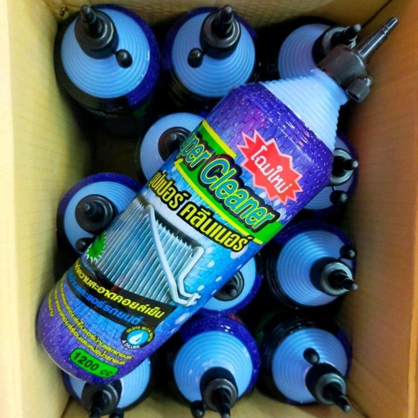 (ยกลัง)น้ำยาล้างคอยล์ แอร์รถยนต์ น้ำยาล้างแอร์บ้าน น้ำยาล้างแผงคอยล์ SuperCleaner ขนาดบรรจุ 1200CC (12ขวด) (Default) ราคาถูก Shopee Lazada