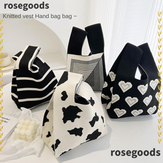 Rosegoods1 กระเป๋าผ้าถัก แฮนด์เมด สําหรับช้อปปิ้ง