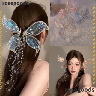 Rosegoods1 เครื่องประดับผม กิ๊บติดผม รูปผีเสื้อ สีสันสดใส สําหรับผู้หญิง