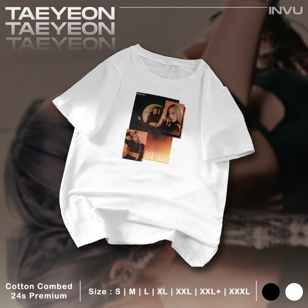 แฟชั่น เสื้อยืดแขนสั้น พิมพ์ลายรูปภาพ Pretty Savage Taeyeon Invu โอเวอร์ไซซ์