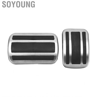 Soyoung Brake Pedal2pcs Accelerator Pedal Footrest Pad Aluminum Alloy Replacement