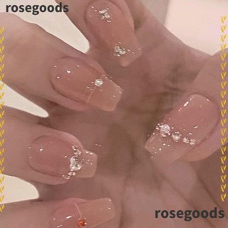 Rosegoods1 เล็บปลอม แบบกด DIY สําหรับตกแต่งเล็บ 24 ชิ้น