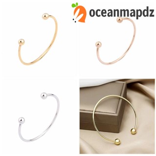 Oceanmapdz สร้อยข้อมือ สีเงิน ลูกปัดสเตนเลส บุคลิกภาพ สไตล์เกาหลี หรูหรา DIY วันเกิด