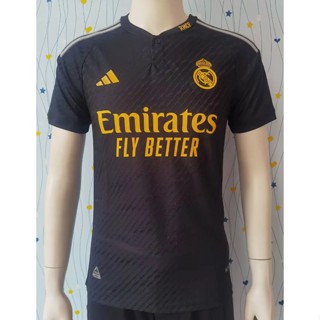 เสื้อกีฬาแขนสั้น ลายทีมฟุตบอล Real Madrid 3rd Player Edition 2324 คุณภาพสูง