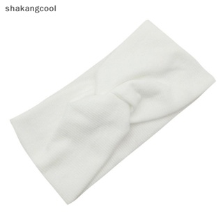 Shakangcool ที่คาดผม ผ้าโพกหัว ผ้าถัก ยืดหยุ่น สีพื้น สไตล์วินเทจ สําหรับผู้หญิง เล่นโยคะ แต่งหน้า SGL