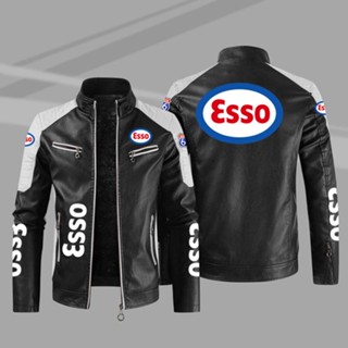 ESSO LOGO Jacket Windbreaker Overalls Leather Long Sleeve Thin Rainproof Jacket