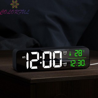 【COLORFUL】Functional LED Wall Clock with Built in Temperature Indicator Versatile Design