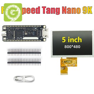 ชุดบอร์ดทดลอง PCB หน้าจอ LCD 5 นิ้ว พร้อมสายเคเบิล Type C สีดํา สําหรับ Sipeed Tang Nano 9K FPGA