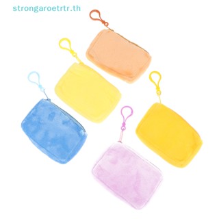 Strongaroetrtr กระเป๋าสตางค์ กระเป๋าใส่เหรียญ หูฟัง กุญแจ ทรงสี่เหลี่ยม สีแคนดี้ น่ารัก สไตล์มินิมอล สําหรับผู้หญิง