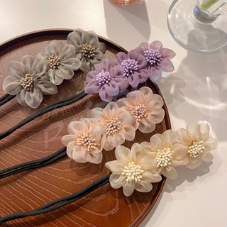 R.H. กิ๊บสไตล์เกาหลี สําหรับผู้หญิงที่ชอบ DIY ลูกไม้ + ดอกไม้ เป็นขดลวด  hair accessories