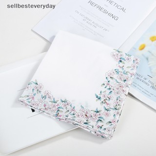 Seth ผ้าเช็ดหน้า ผ้าฝ้าย พิมพ์ลายดอกไม้ ยอดนิยม ของขวัญคริสต์มาส สําหรับเด็กผู้หญิง