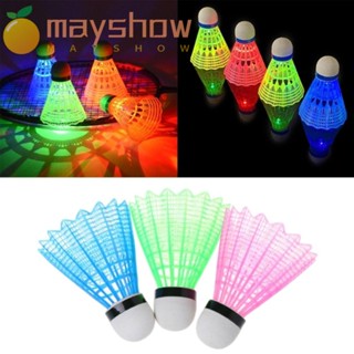 Mayshow ลูกแบดมินตัน LED พลาสติก เรืองแสง หลากสี สําหรับเล่นกีฬา เข้า ออก กลางคืน 2 3 4 8 ชิ้น