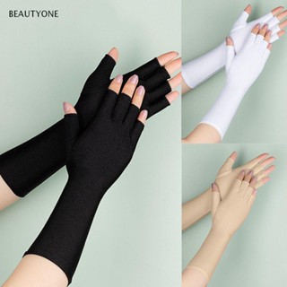 Topbeauty ปลอกครึ่งนิ้ว ผู้หญิง ขี่จักรยาน ของแข็ง ถุงมือขับรถ อุปกรณ์เสริม Fingerless