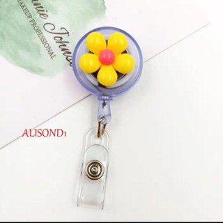 Alisond1 ป้าย รีล ผู้หญิง แฟชั่น ครู เรซิน ป้าย ID คลิป ที่ใส่กุญแจ ป้ายทํางาน เสน่ห์ ดอกไม้ เสน่ห์ เครื่องประดับ ที่ใส่บัตร ป้าย