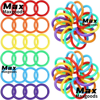 Maxg แหวนพลาสติก ยืดหยุ่น 6 สี 144 ชิ้น สําหรับหนังสือ 144 ชิ้น