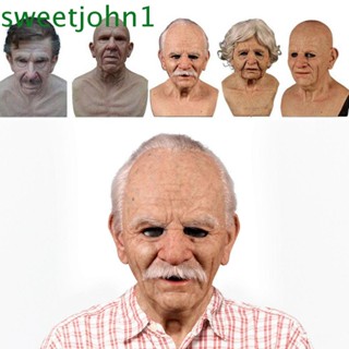 Sweetjohn หน้ากาก รูปคนแก่ 3D ปลอดสารพิษ สําหรับตกแต่งปาร์ตี้ฮาโลวีน