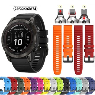 สายนาฬิกาข้อมือซิลิโคน 26 มม. 22 มม. สําหรับ Garmin Fenix 7X 7 7S 6X 6 6S Pro 5 5X 5S Epix 2 Smartwatch