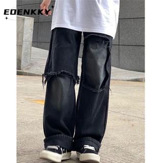 EOENKKY  กางเกงขายาว กางเกงยีสน์ผู้หญิง ทรงหลวม ๆ ตรง Retro Hip Hop Pants 2023 NEW Style  ทันสมัย พิเศษ Comfortable สวย A27L0D9 36Z230909