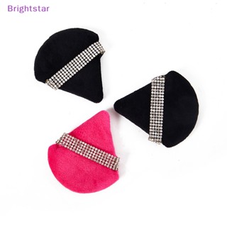 Brightstar พัฟฟองน้ําคริสตัลกํามะหยี่ ทรงสามเหลี่ยม สําหรับแต่งหน้า 1 ชิ้น