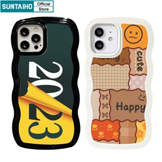 Suntaiho Fashion Creative Clash of Colors 2023 Pattern Soft TPU Phone Case for iPhone 11 Pro 14 PRO MAX 12 13 Pro XR XS Max 7 Plus 8 Plus Wavy Shape Shockproof Casing