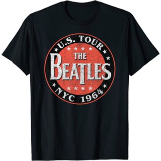 เสื้อยืดแขนสั้นแขนสั้นโอเวอร์ไซส์เสื้อยืด พิมพ์ลาย The Beatles US Tour NYC 1964S-4XL  AC5SS-5XL