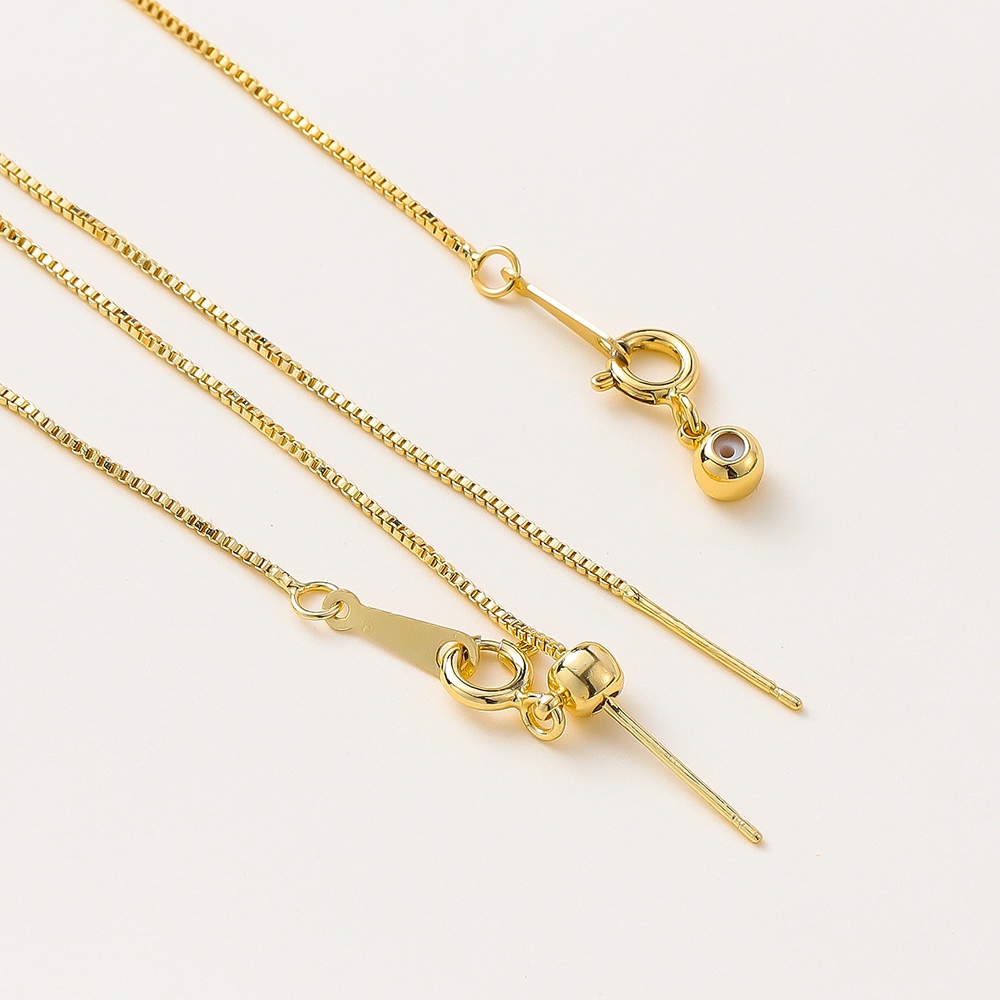 St. kunkka สายโซ่ ชุบทองแท้ 18K 1.0 ยาว 1 มม. 22.3 ซม. สําหรับสร้อยข้อมือ สร้อยคอ 2 ชิ้น - รูปที่ 3