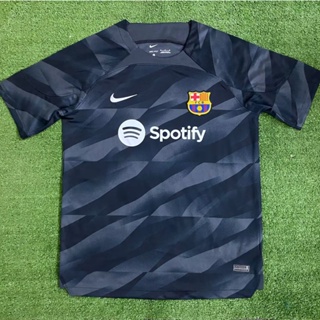 เสื้อกีฬาแขนสั้น ลายทีมชาติฟุตบอล Barcelona Goalkeeper S-XXL 23-24 ชุดเหย้า สําหรับผู้ชาย