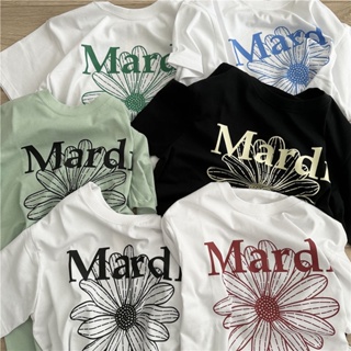 [SR-STUDIO] Mardi เสื้อยืดแขนสั้น พิมพ์ลายดอกทานตะวัน ดอกเดซี่ ดอกทานตะวัน 7 สี เรียบง่าย สไตล์เกาหลี ฮาราจูกุ สําหรับผู้หญิง