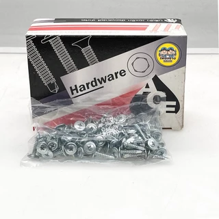 AJAX สกรูหัว PW หัวร่ม ปลายสว่าน ปลายแหลม สกรูหัวเวเฟอร์ สกรูหัวร่ม หัวเวเฟอร์ wafer ชุบขา