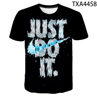 ใหม่ เสื้อยืดลําลอง แขนสั้น พิมพ์ลายตัวอักษร JUST DO IT 3d ระบายอากาศ เหมาะกับฤดูร้อน สําหรับผู้ชาย และผู้หญิง ไซซ์ XXS-4XL 2023