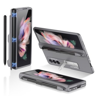 เคสโทรศัพท์มือถือ แบบพับได้ พร้อมช่องใส่ปากกา สําหรับ Samsung Galaxy Z Fold 3