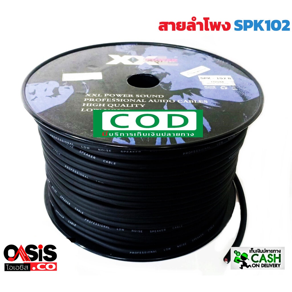 (ราคา/ 1เมตร) สายลำโพง XXL SPK-102B ขนาด 2x1.5 มม ฉนวน 2ชั้น กันสัญาณรบกวนดีเยี่ยม Speaker Cable 2x1.5 mm