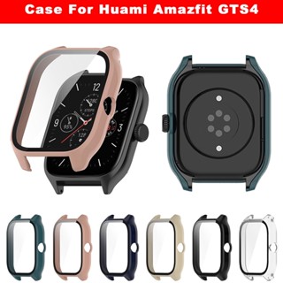 เคสกระจกนิรภัย สําหรับ Huami Amazfit GTS 4 กระจก + เคสฟิล์มกันรอยหน้าจอ