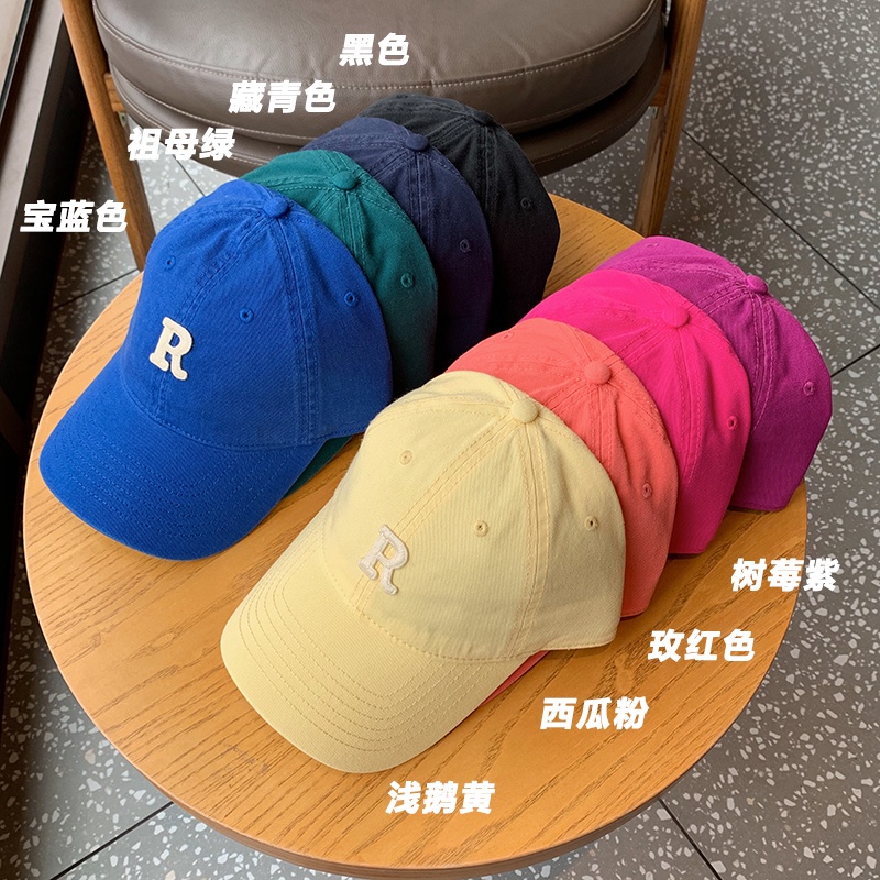 หมวกเบสบอลแบบเกาหลี คุณภาพสูง ทำจากผ้าฝ้ายแท้ พิมพ์ลายอักษรนุ่มๆ ด้านหน้า ราคา ถูกที่สุด ดีลบีเคเค