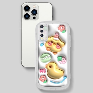 เคสโทรศัพท์มือถือ ซิลิโคน กันกระแทก ลายเป็ด สตรอเบอร์รี่น่ารัก 3D สําหรับ Vivo Y20 2021 Y20i Y20S G Y12S 2021 Y20A Y12A Y3S 2021 Vivo 2026 V2029 V2038 V2044