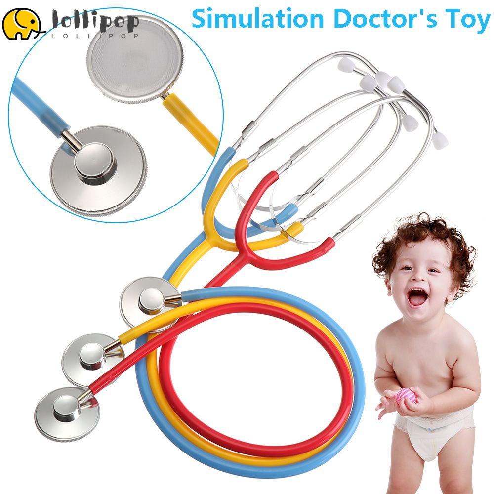 Lollipo1 หูฟังสเตโทสโคป พลาสติก 7 สี ของเล่นคุณหมอจําลอง สําหรับครอบครัว พ่อแม่ และลูก