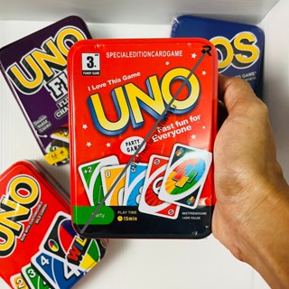 การ์ดเกม UNO WILD UNO FLIP DOS ภาษาอังกฤษ การ์ดเกม กล่องเหล็ก  2 ถึง 6 ผู้เล่น สําหรับครอบครัว คลาสสิก จับคู่เกม