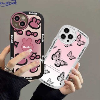 เคสโทรศัพท์มือถือ ซิลิโคนนุ่ม ลายผีเสื้อ และกระต่าย KAIJIE สําหรับ Realme C55 C35 C21Y C25Y C21 RealmeC11 C11 2021 C25 C15 C12 Realme 5 5i 6i C3 C2