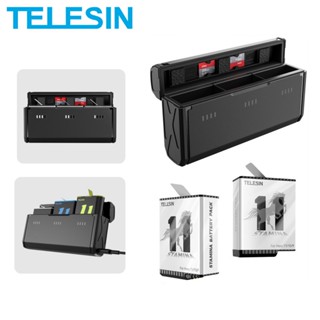 TELESIN Endurence Battery For GoPro Hero 11 10 9 1750 mAh Battery 3 Slots TF Card Battery Storage Charger Box For GoPro 9 10 11