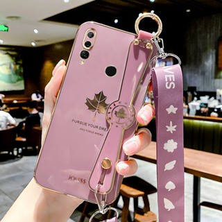 เคสโทรศัพท์มือถือ ลายใบเมเปิ้ล พร้อมสายคล้องมือ สําหรับ Honor X5 X9A X8A X7A 2023 X9 X8 X7 X6 X40 X40i X20