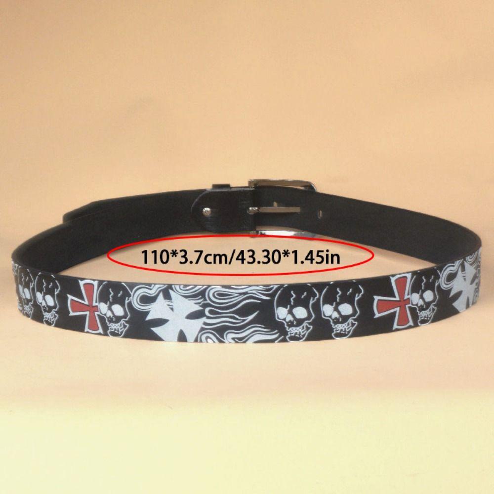 Leota เข็มขัดหนัง PU หัวเข็มขัด Y2K เข้ากับทุกการแต่งกาย สไตล์เกาหลี พังก์ สําหรับผู้ชาย - รูปที่ 2