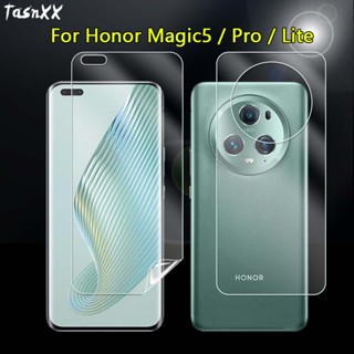 ฟิล์ม TPU นิ่ม ด้านหน้า / หลัง สําหรับ Honor Magic5 Pro Lite ใสพิเศษ ป้องกันรอยขีดข่วน ป้องกันหน้าจอ แบบเต็ม - ไม่ใช่กระจกนิรภัย