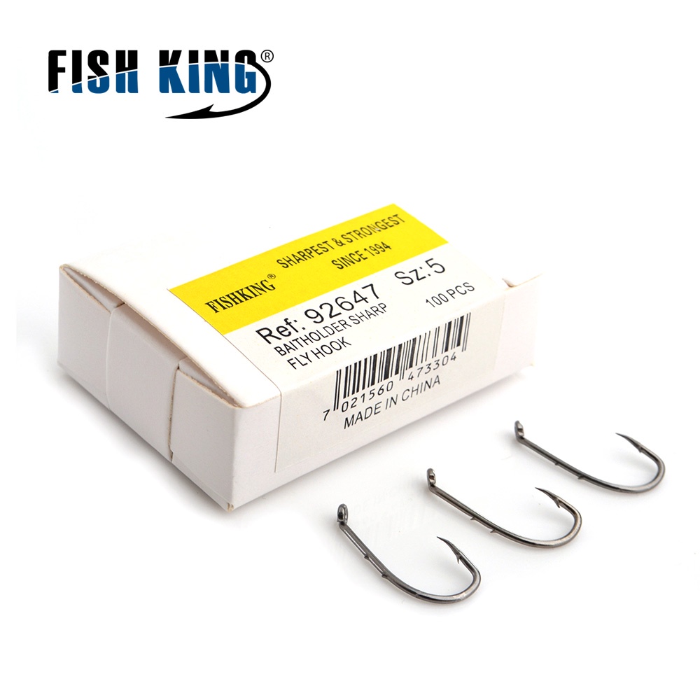 Fishking 92647 ตะขอตกปลาแหวนเหล็กคาร์บอนสูง Barbed Hook ตกปลาเครื่องมืออุปกรณ์ตกปลา