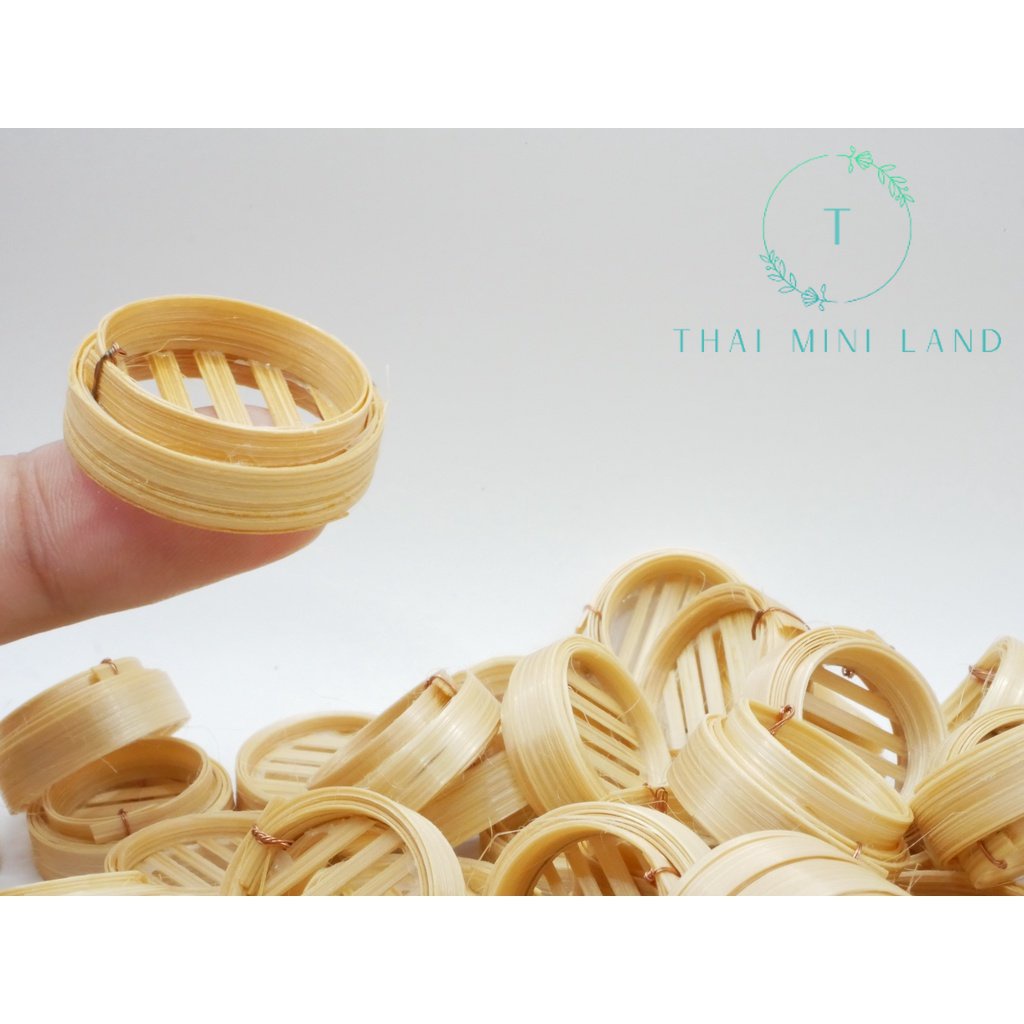 เข่งติ่มซำจิ๋ว ขนาด 2.5-3 ซม. (ราคา/ชิ้น) งาน Handmade เข่งติ่มซำ ติ่มซำ ติ่มซำจิ๋ว เข่ง เข่งจิ๋ว ของจิ๋ว ของตกแต่ง